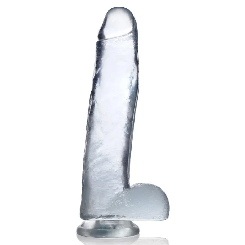 purr-dildo-Clear C-Thru Dildo with Balls