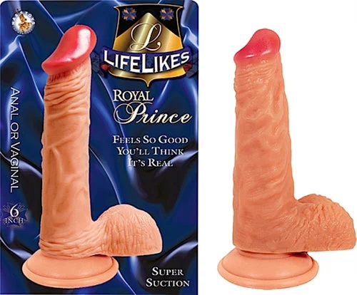 Silent wave pulse clit toys-Lifelike Flesh Royal Prince 6 Inch