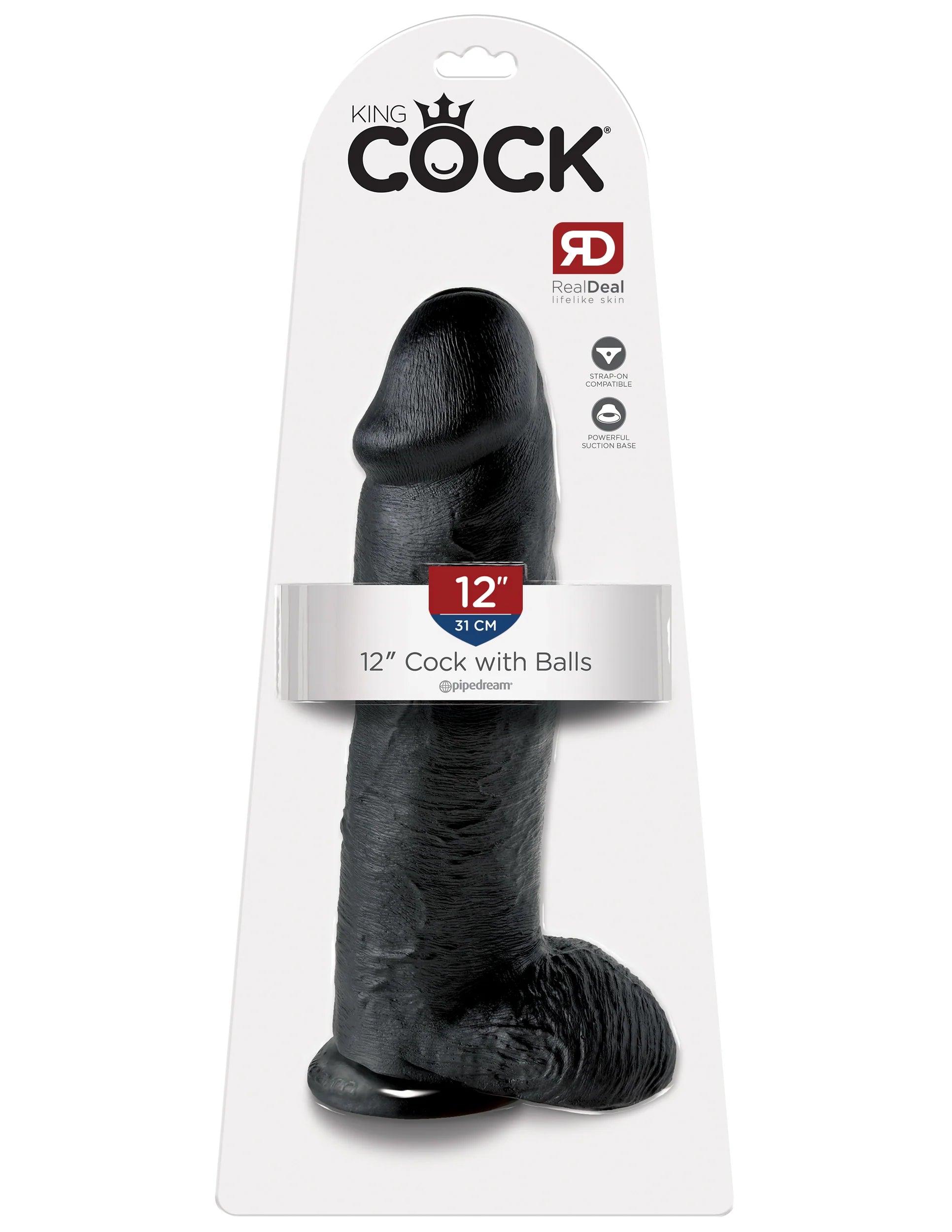 ultra-fleshy-dildo-Pipedream King Cock 12 in. Cock With Balls Realistic Suction Cup Dildo