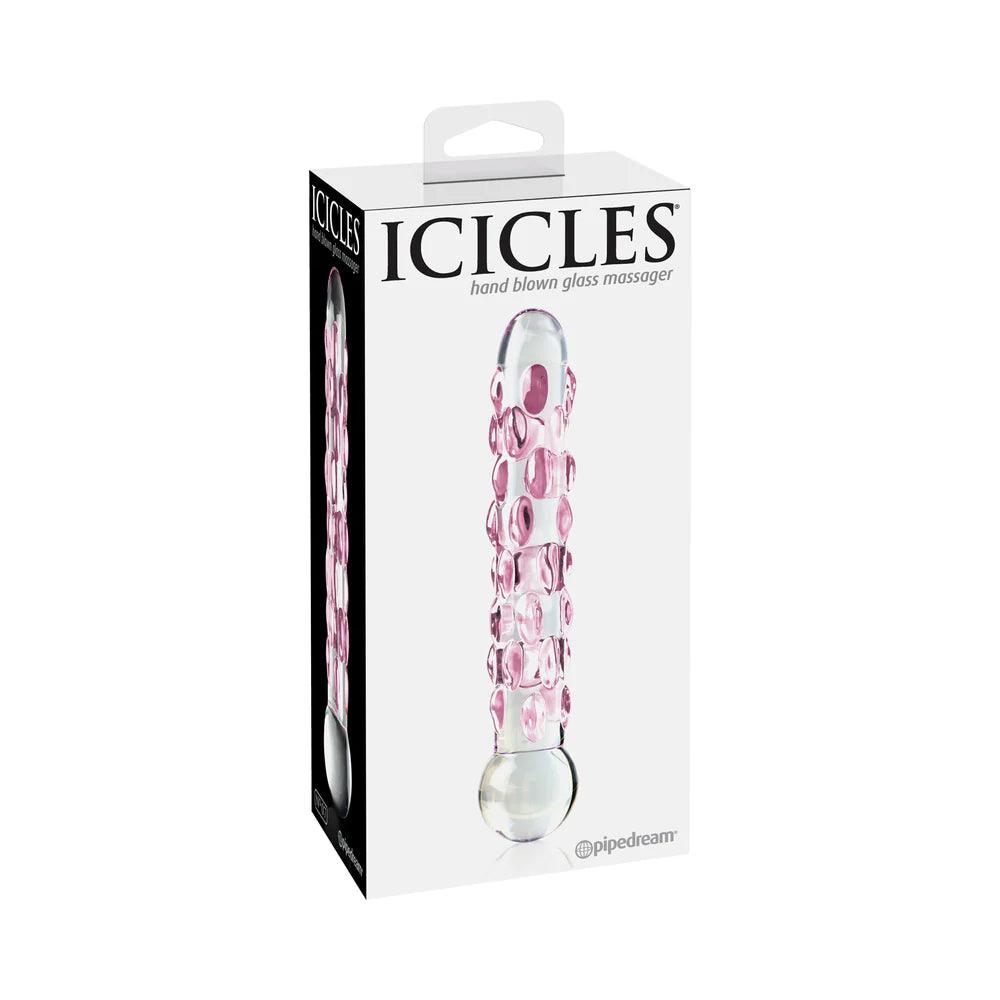 roar-tone-dildo-Pipedream Icicles No. 7 Textured 7 in. Glass Dildo