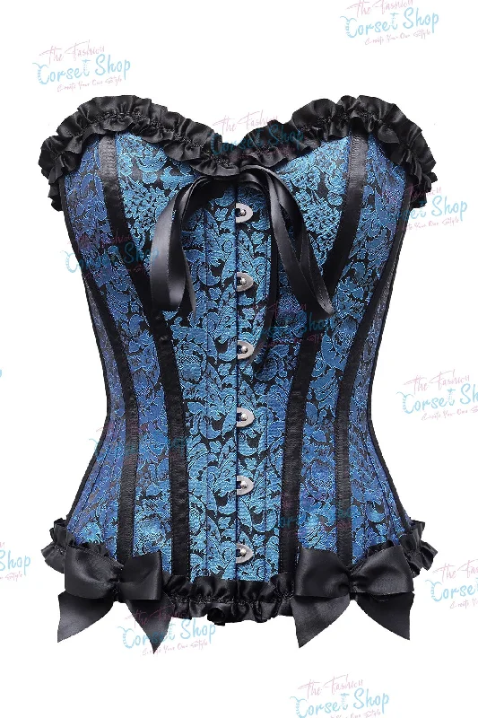 Corset dress in rich aqua-Paralluelo Custom Made Corset