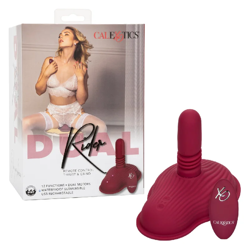 Vibrator fit grip-CaleXOtics DUAL RIDER Remote Control THRUST AND GRIND Thrusting Vibrator Red