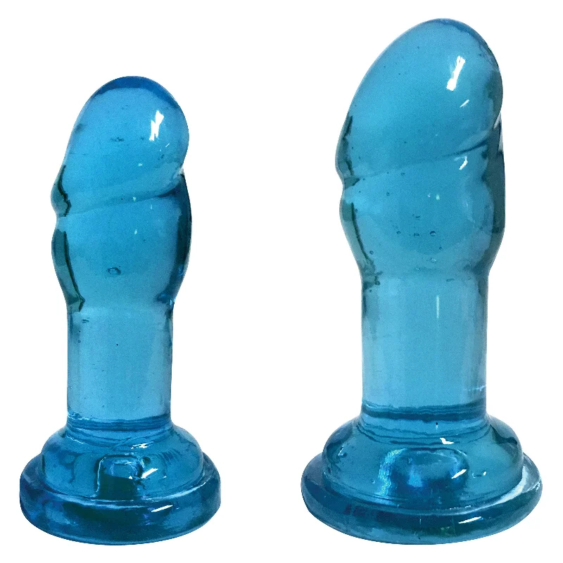 flax-dildo-Lollicock Slim Stick Duo Suction Cup Dildos - Blue