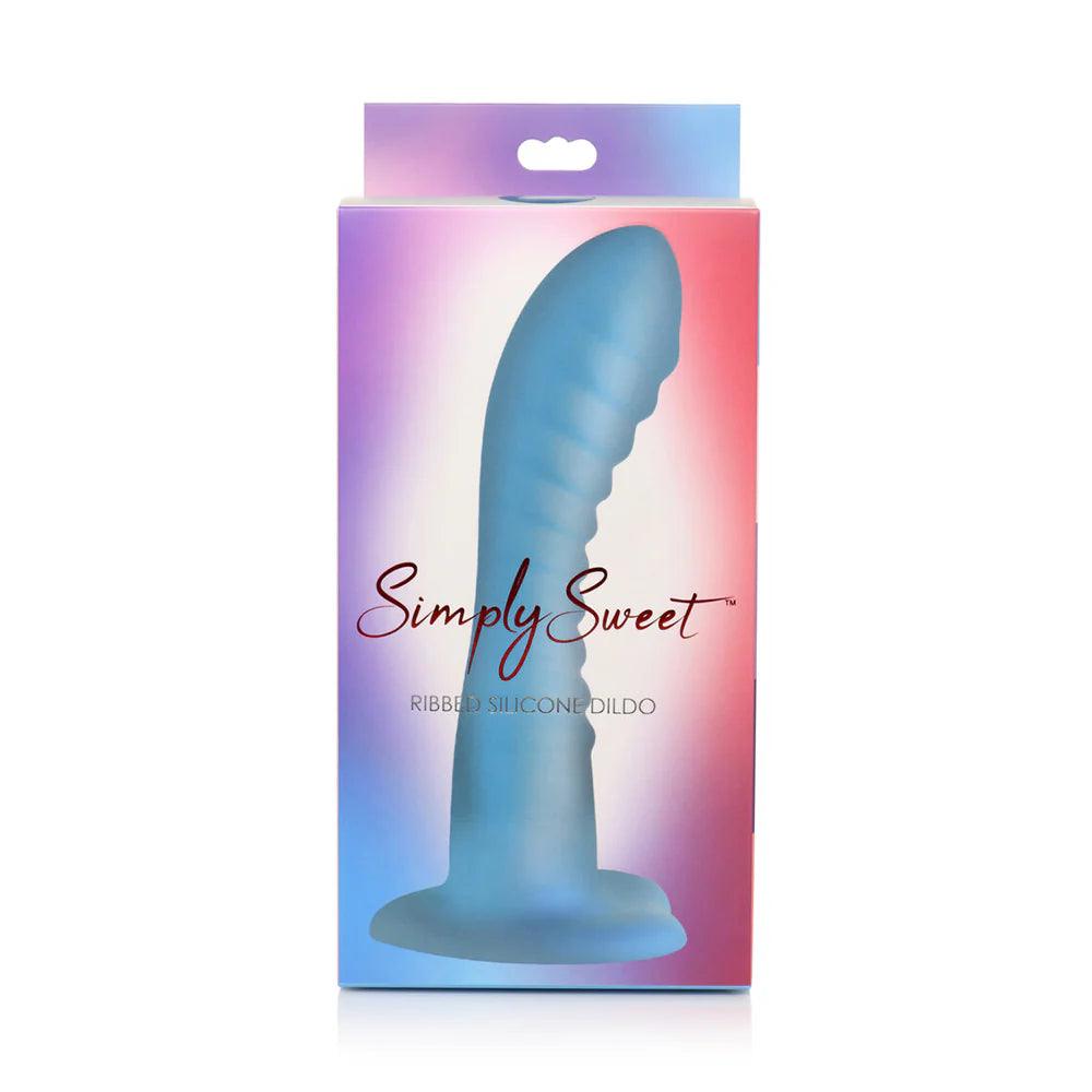 chill-grip-dildo-Simply Sweet Ribbed 7 in. Silicone Dildo