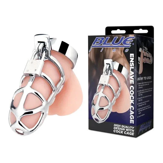 cock ring steer-Enslave Chastity Cock Cage by Blue Line