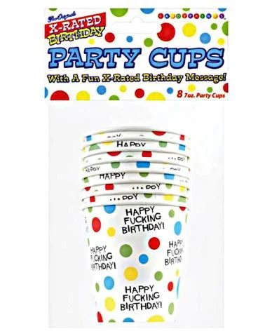 Dual-action clit vibrators-X-Rated Birthday Cups - 8 Count