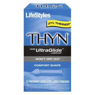 Silicone clit air beads-Lifestyles Thyn Ultra Glide  Condoms - 12 Pack