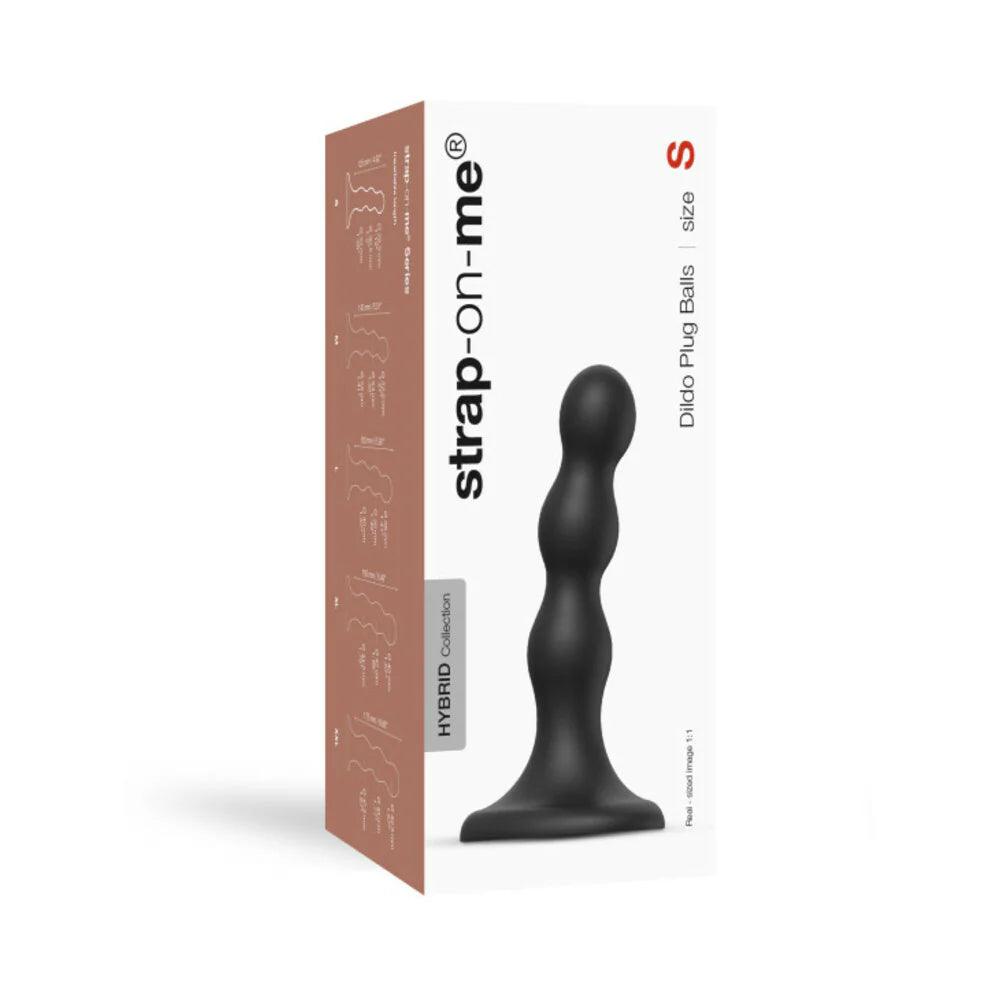 gust-light-dildo-Strap-On-Me Hybrid Collection Silicone Dildo Plug Balls - Black