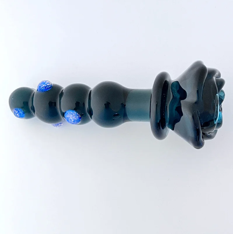 BDSM toy cuff flexibilities-Midnight Glass Sex Toy Ribbed Purple/Blues