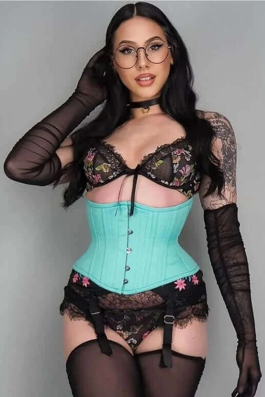 Corset for vintage glamour-Polly Corset Designed by Lucy's Corsetry Hourglass Silhouette in Mint Green