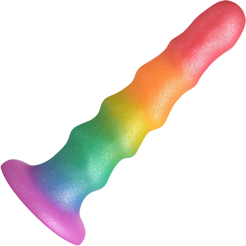 faun-dildo-Simply Sweet Zigzag Rainbow 6.7" Silicone Suction Cup Dildo