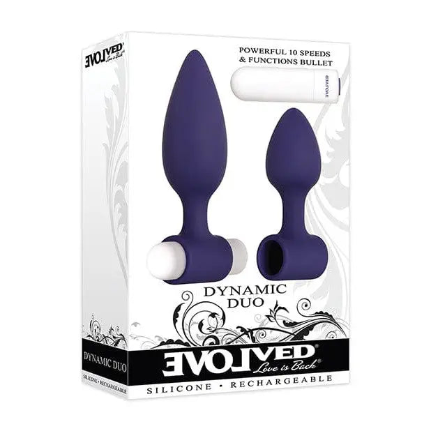 Vibrator quick tap-Evolved 'Dynamic Duo' 2-Piece Butt Plug Kit with Bullet Vibrator