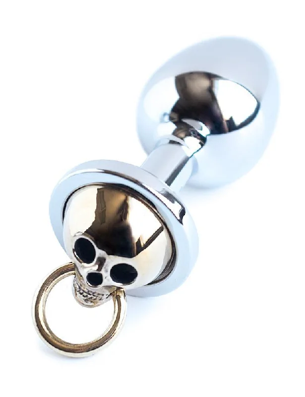 BDSM toy blindfold grips-Skull Face Stainless Steel Butt Plug