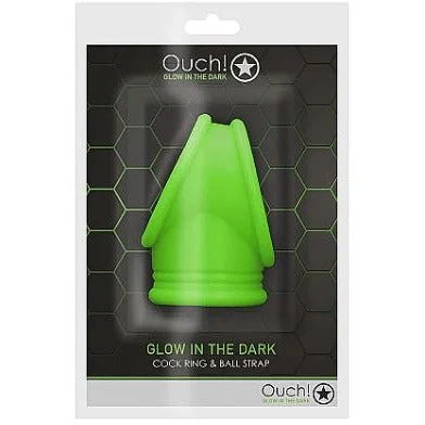 cock ring spot-Ouch Cock Ring & Ball Strap Glows In The Dark by Shots