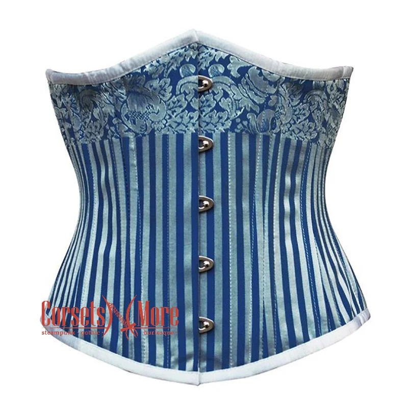 Corset dress for autumn style-Sexy Turquoise Brocade Gothic Underbust Bustier Corset