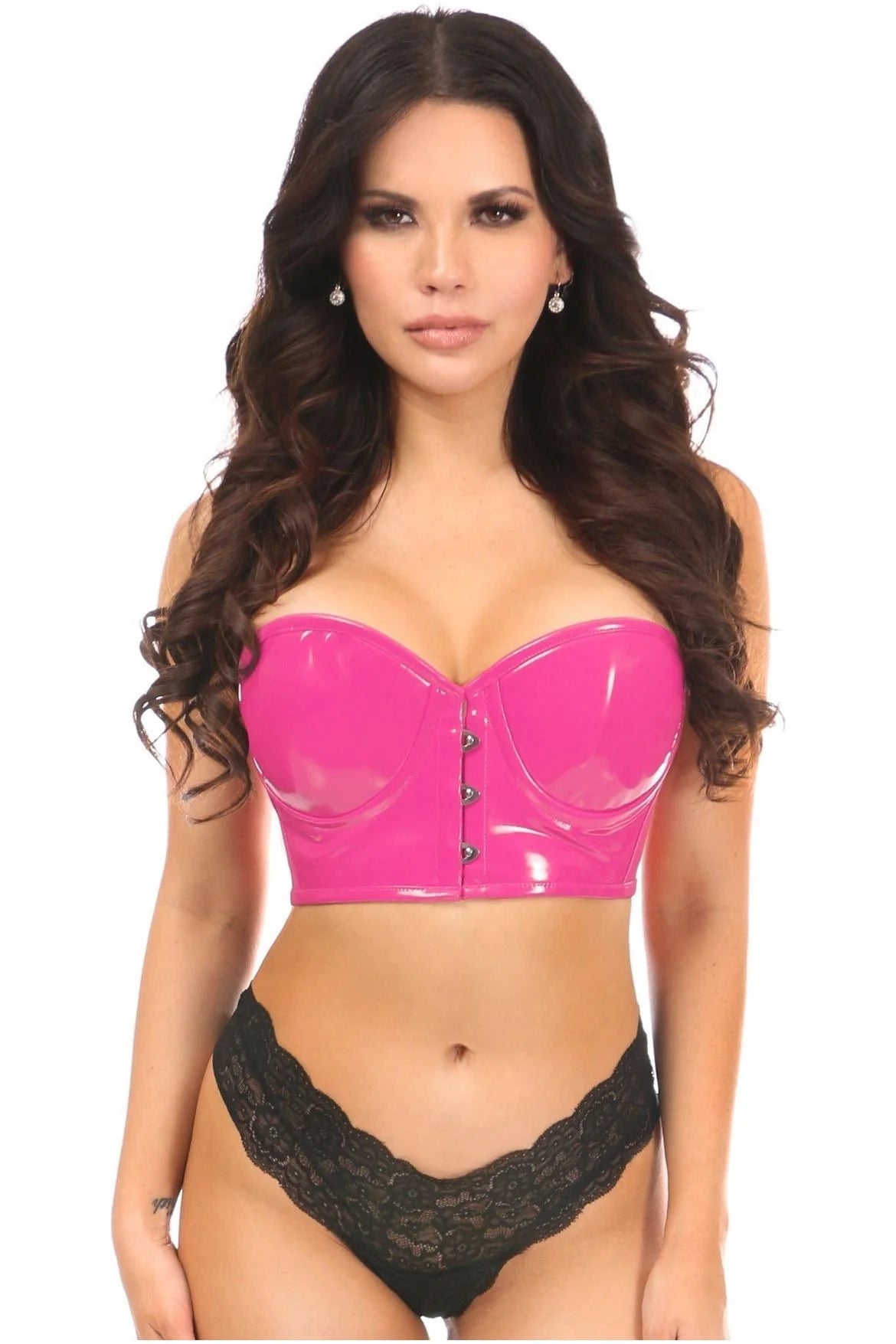 Sex toys with soft air-Patent Underwire Cropped Bustier