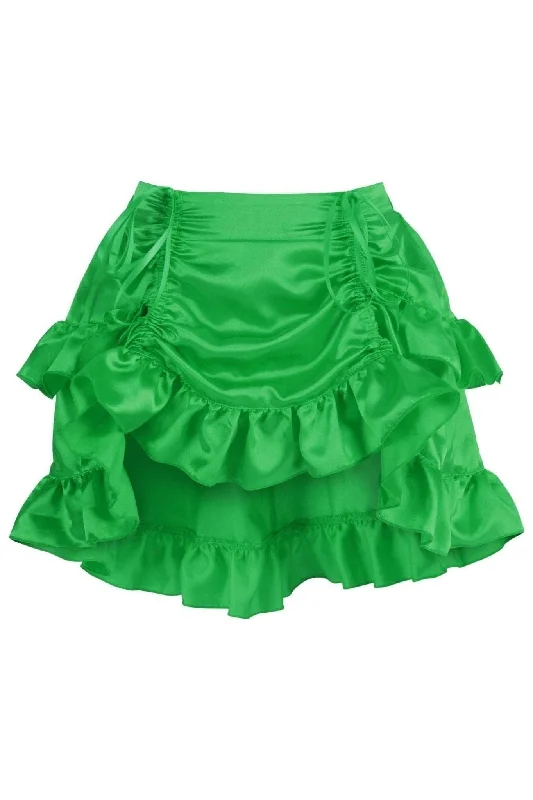 Sex toys for sensual delight-Green Satin Ruched Bustle Skirt