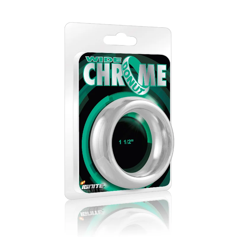 cock ring fall back-Si-95031 COCK RING - WIDE CHROME DONUT (1.5in/38mm)