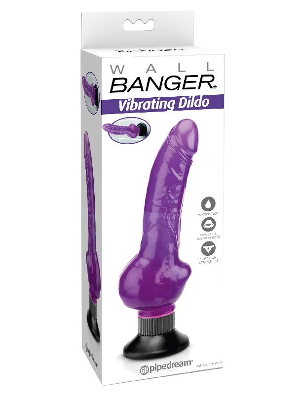 Vibrator smooth gloss-Wall Banger - Vibrating Dildo - Purple