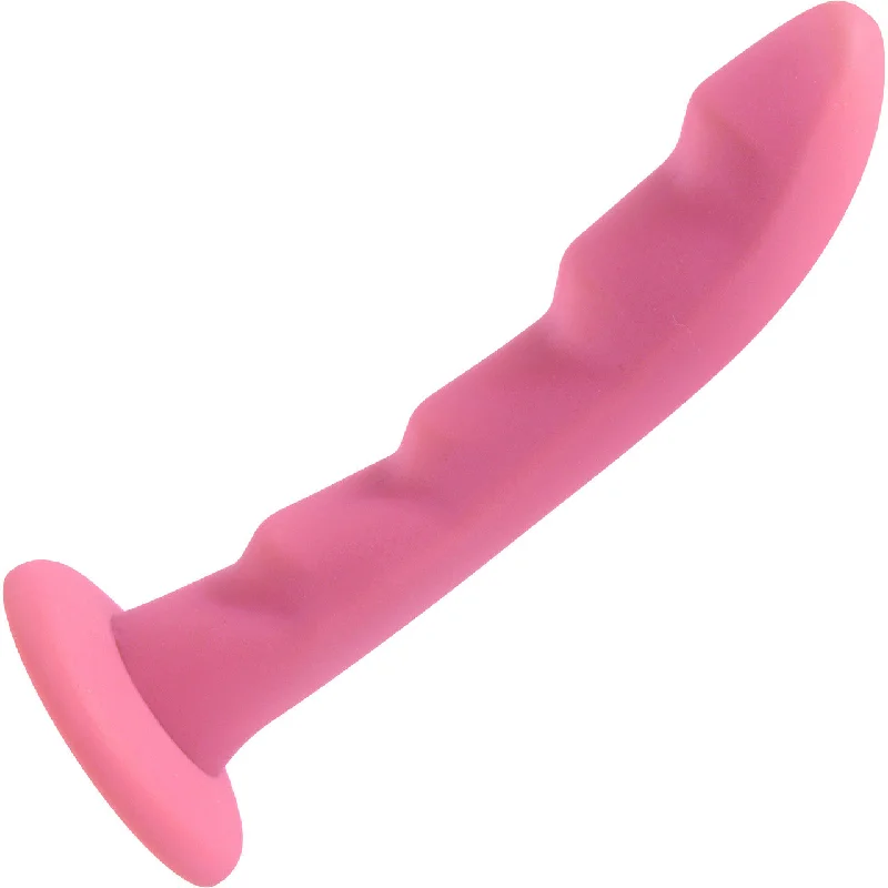 sleek-touch-dildo-Strap U Ripples 6.75" Silicone G-Spot Dildo - Pink