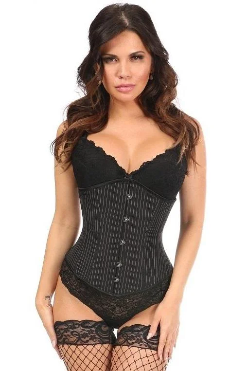 Premium clit pulse toys-Lavish Pinstripe Underbust Corset