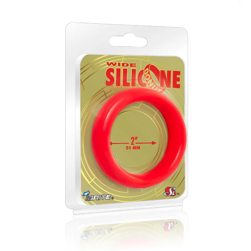 cock ring shift-Si-95138 COCK RING - WIDE SILICONE DONUT - RED (2.0 in/51mm)