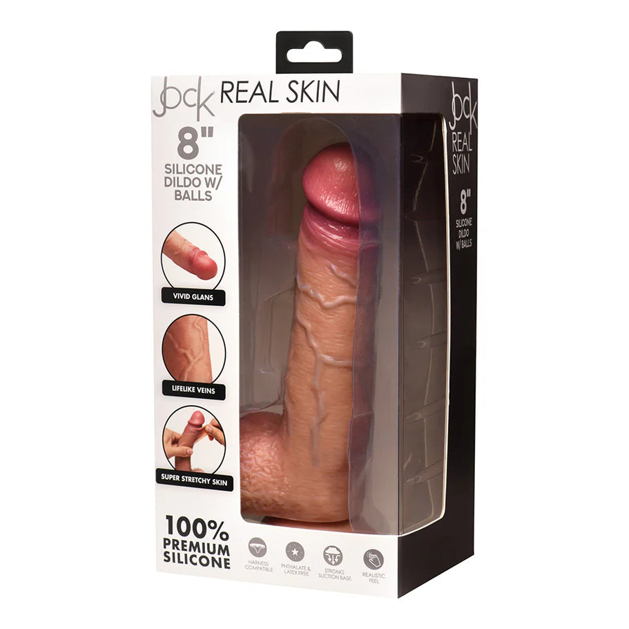 sprawl-dildo-JOCK Real Skin 8 in. Silicone Dildo with Balls – Ultimate Realism and Pleasure