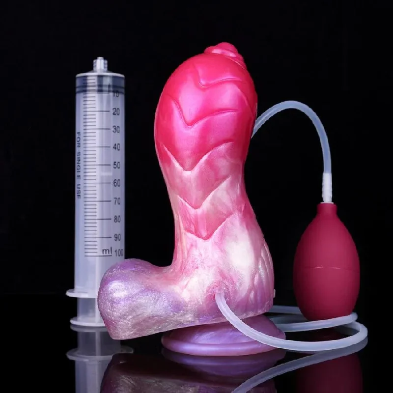 storm-dildo-7 Inches Silicone Strap On Squirting Dildo