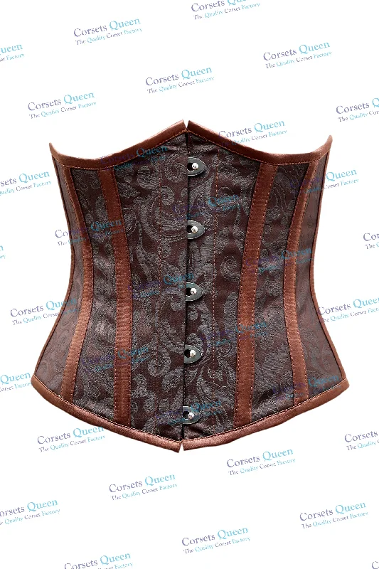 Corset in soft blush-Zondo Brown Steampunk Underbust Corset