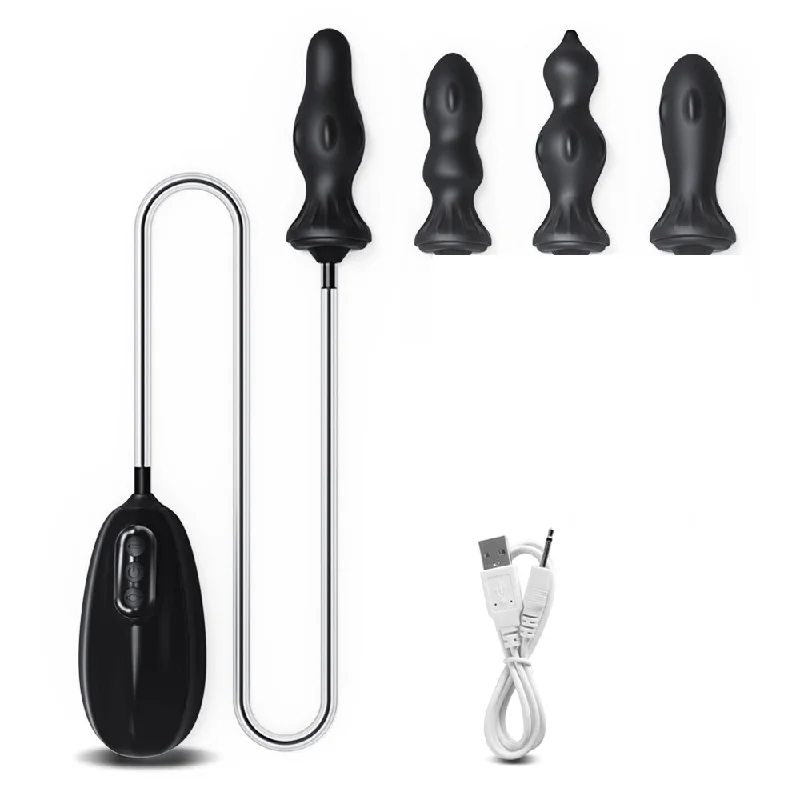 BDSM toy paddle conveniences-Multi-Head Wired Remote Control Inflatable Anal Plug