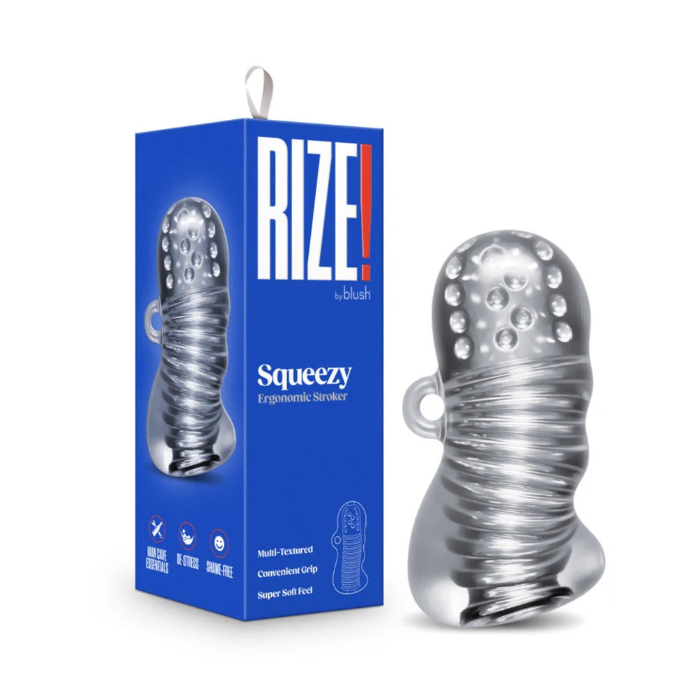 Premium air beads-Rize ''Squeezy'' Stroker -Clear