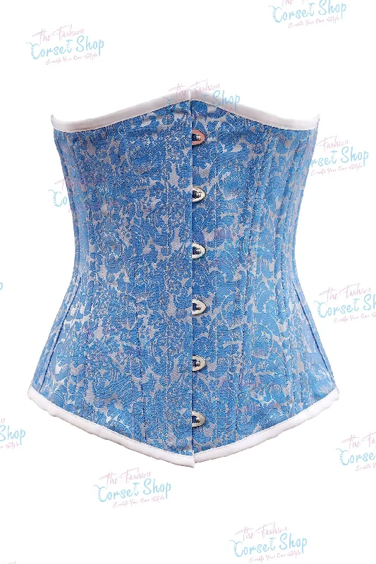 Corset in soft aqua-Lineth Custom Made Corset