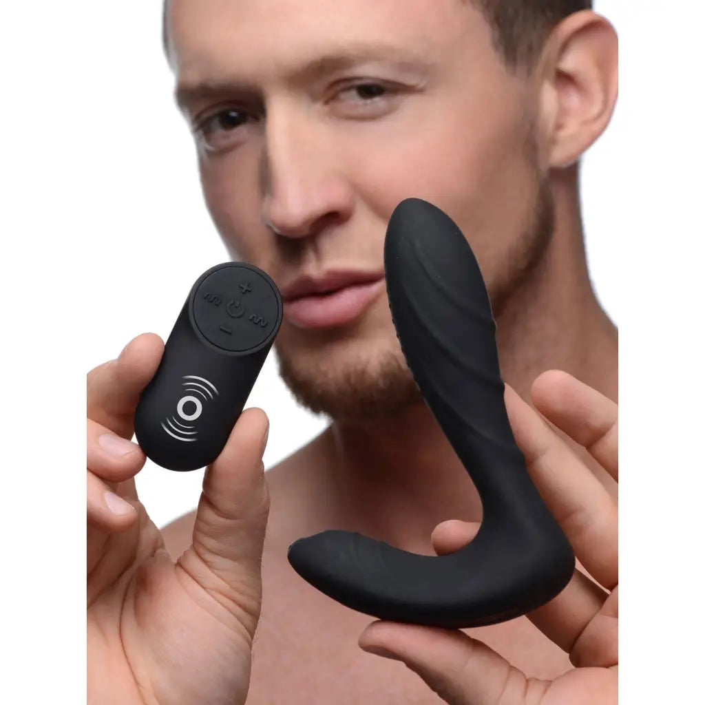 Vibrator sleek pack-Textured Silicone Prostate Vibrator With Remote Control