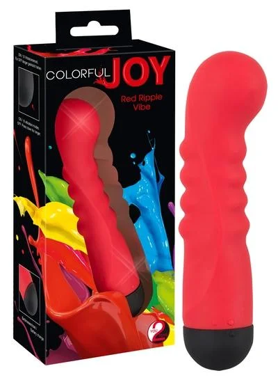 BDSM toy mask efficiencies-Colorful JOY Battery Powered  Ripple Vibrator Red