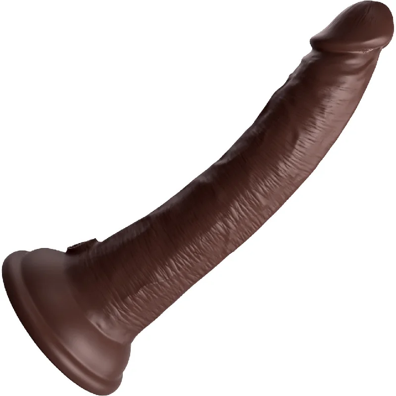 sack-dildo-King Cock Elite Dual Density 7" Silicone Suction Cup Dildo - Chocolate