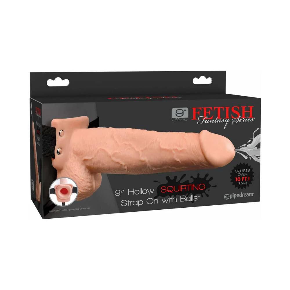 free-strap-dildo-Pipedream Fetish Fantasy Series 9 in. Hollow Squirting Strap-On With Balls