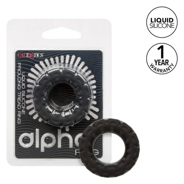 cock ring level-Alpha Liquid Silicone Prolong Cock Ring Tread by Cal Exotics