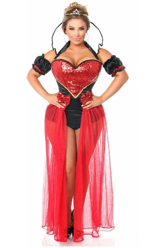 BDSM toy harness effects-Top Drawer 6 PC Sexy Fairytale Red Queen Costume