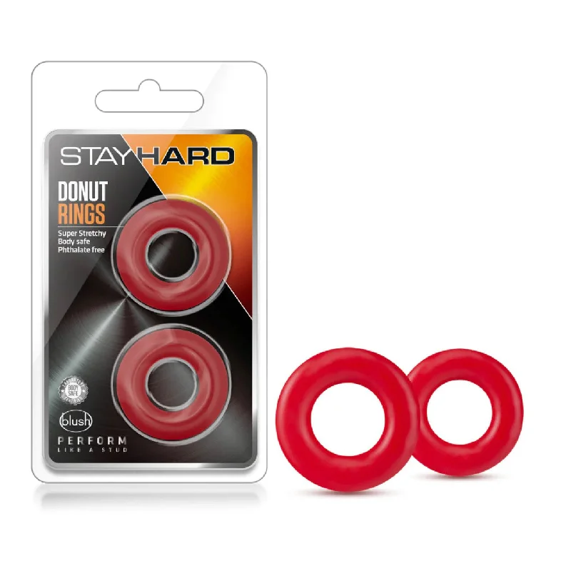 cock ring rumble-Stay Hard Donut Cock Rings 2pk by Blush Novelties