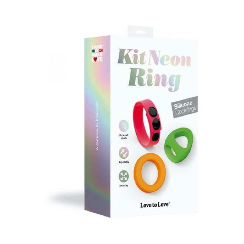 cock ring wave-Love To Love Cockring Kit Neon