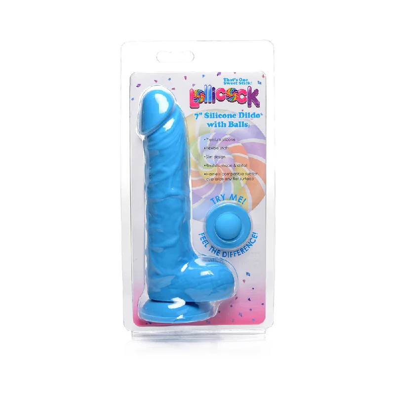 rock-hard-dildo-Lollicock Silicone Dildo With Balls 7 In. Berry