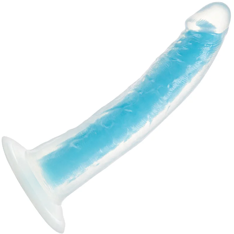 prodigy-dildo-Neo Elite Glow In The Dark 7.5" Dual Density Realistic Silicone Dildo by Blush - Neon Blue