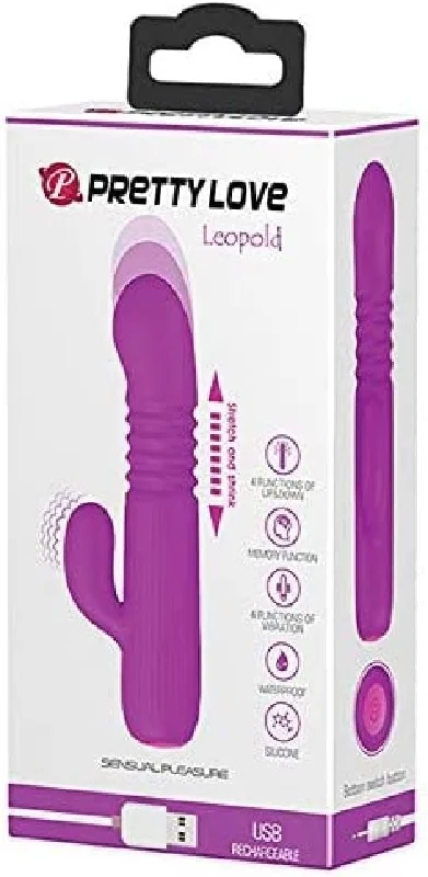 Vibrator no itch-Pretty Love Domenico Leopold Purple Thrusting Rabbit Vibrator