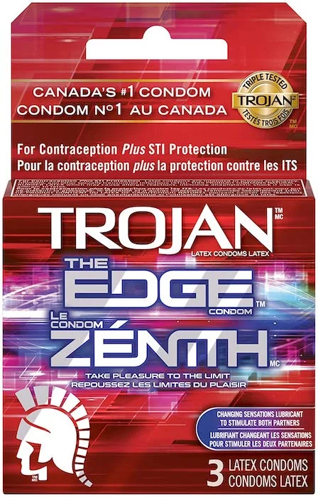 Sex toys for erotic playtime-Trojan ''The Edge'' Condoms -3Pack