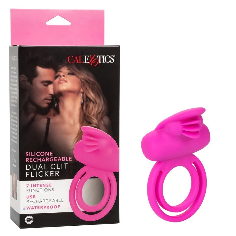 cock ring clash-Dual Clit Flicker Vibrating Cock Ring by Cal Exotics