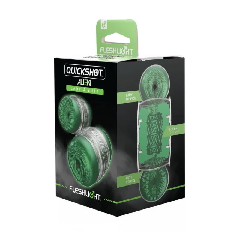 Premium pulse stimulators-Fleshlight ''Alien Lady & Butt'' Quickshot Stroker -Green