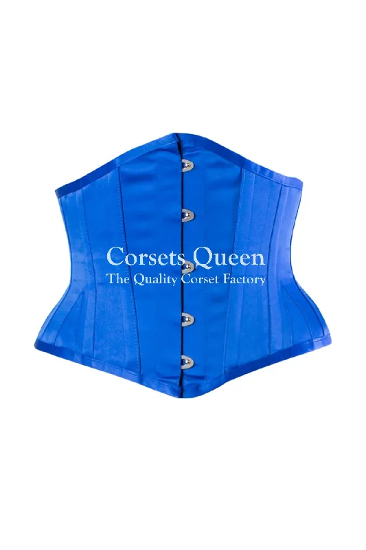 BDSM toy whip intensities-Glover Blue Satin Sexy Underbust Corset