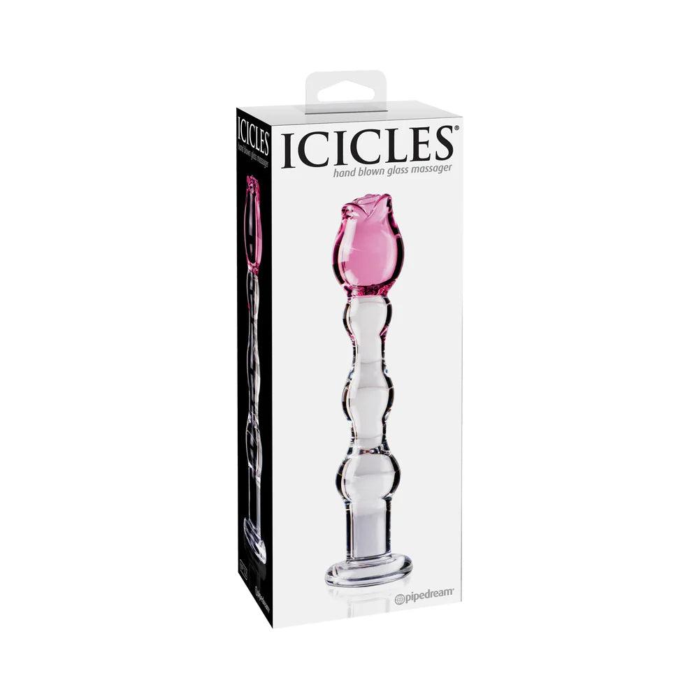 clutch-dildo-Icicles No. 12 Glass Massager with Rose Head