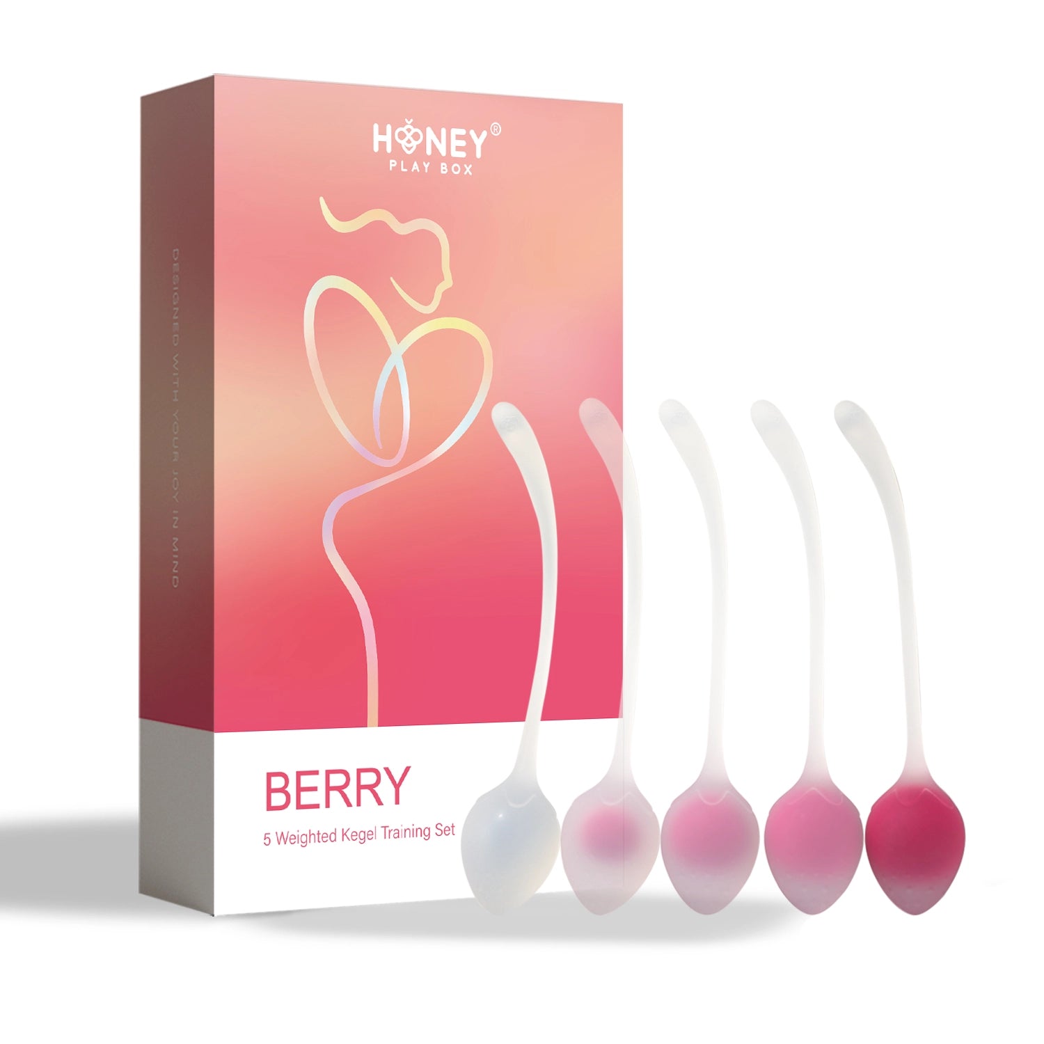 Premium prostate pulse vibes-Honey ''Berry'' 5 Weighted Kegel Training Set