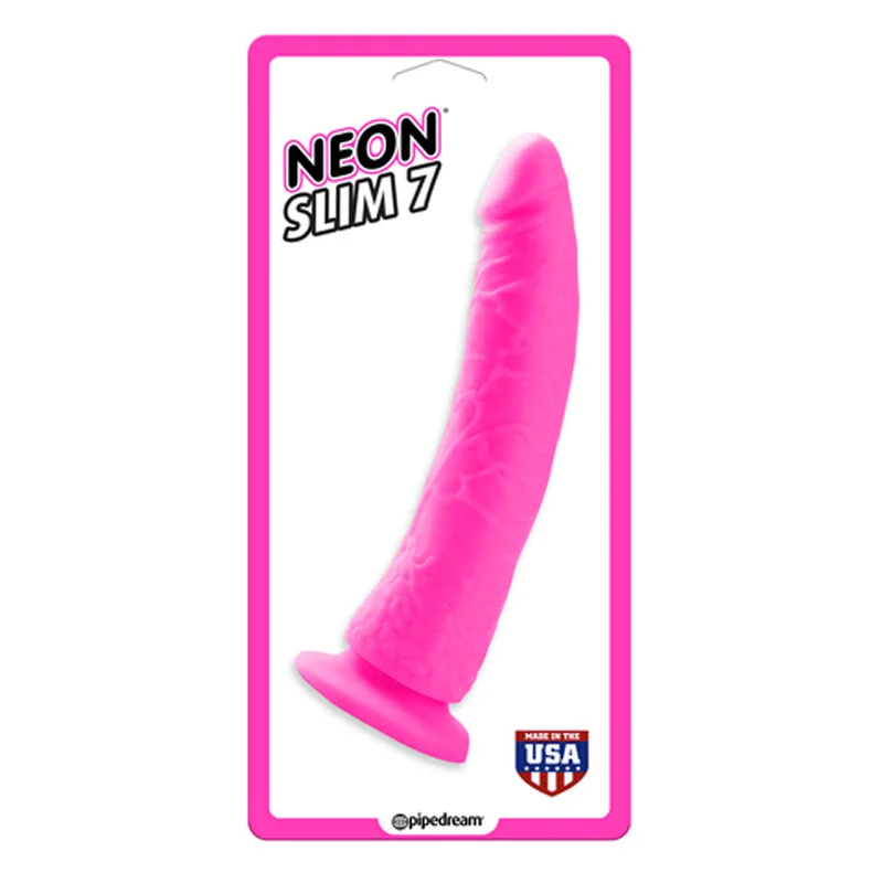 fluff-dildo-Neon Slim 7 Pink Realistic Dildo